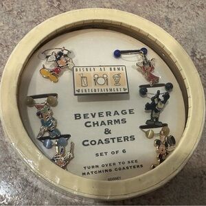 Disney Beverage Charms & Coasters Set